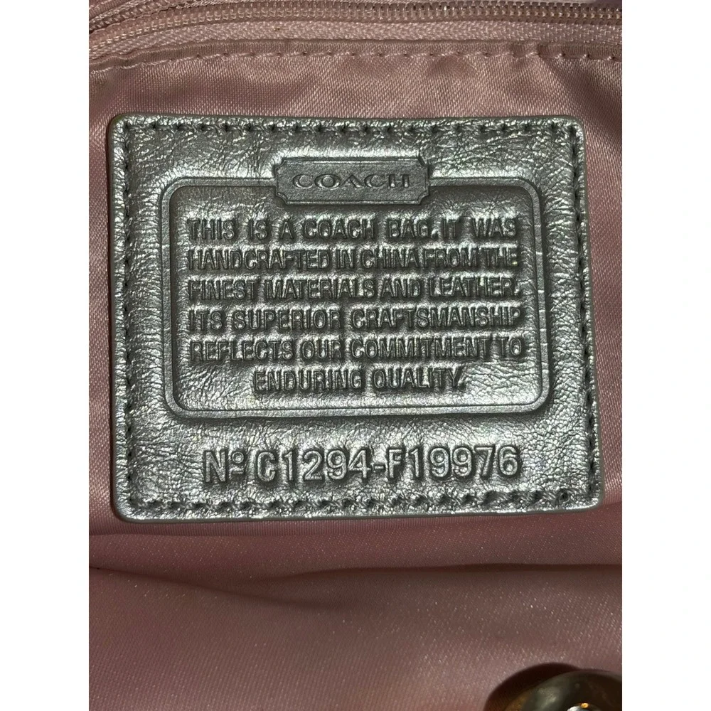 Y2K Coach Ashley Signature Carryall Butterfly‎ Garden Bag Silver Gray F19976